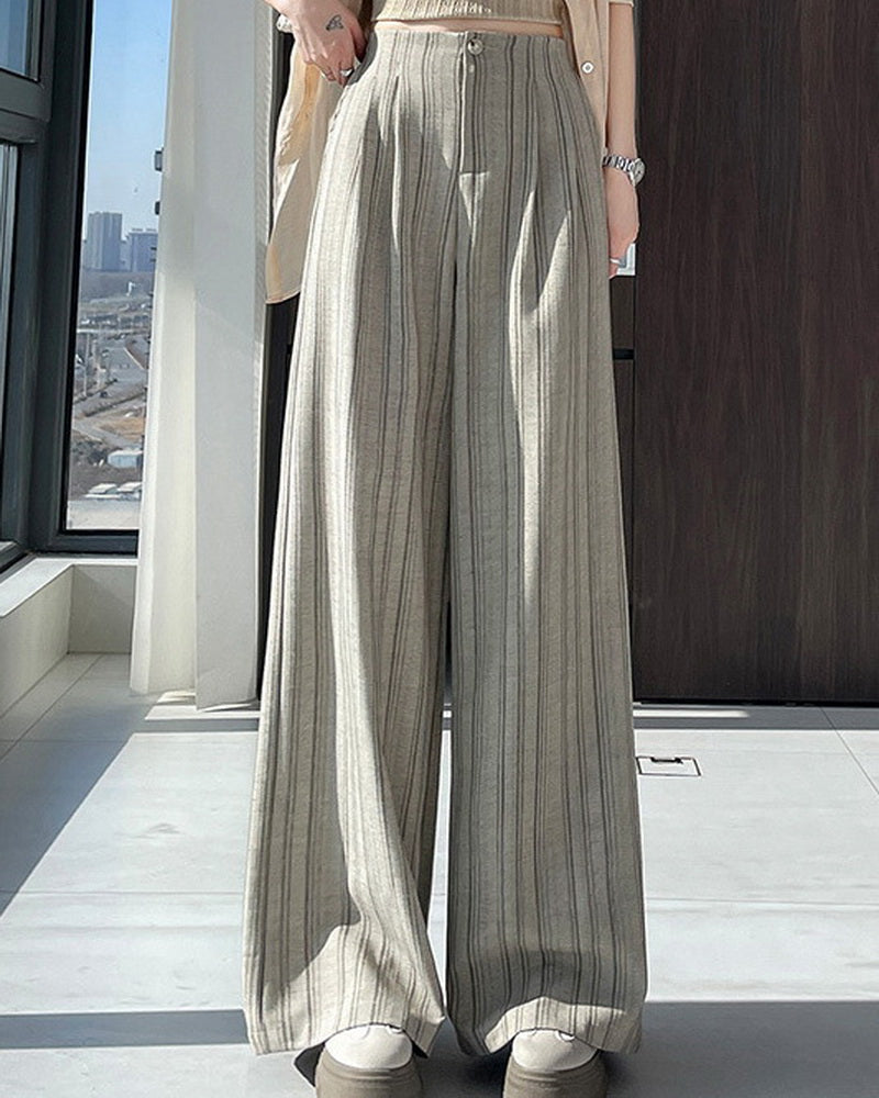 NURO High Waist Wide-Leg Stripe Pants for Women