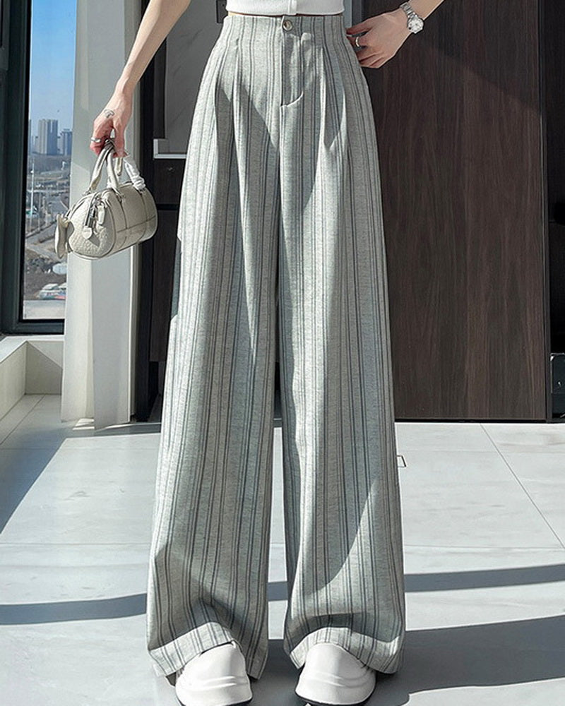 NURO High Waist Wide-Leg Stripe Pants for Women