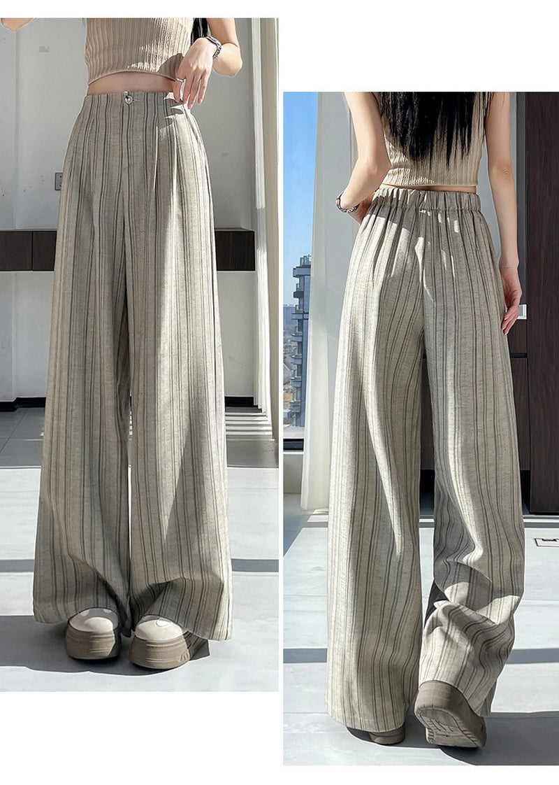 NURO High Waist Wide-Leg Stripe Pants for Women