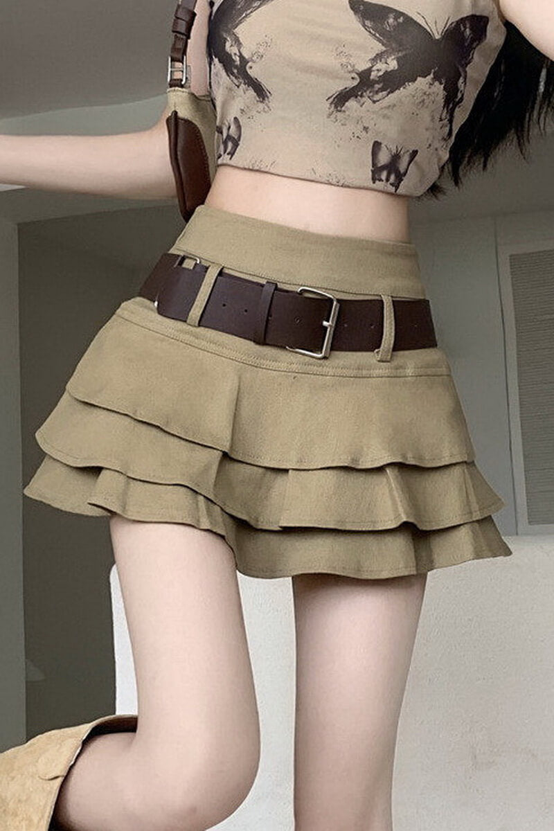 NURO Layered A-Line Mini Skirt
