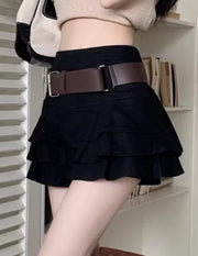 NURO Layered A-Line Mini Skirt