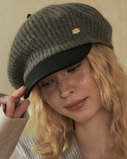 NURO Leather-Trim Beret