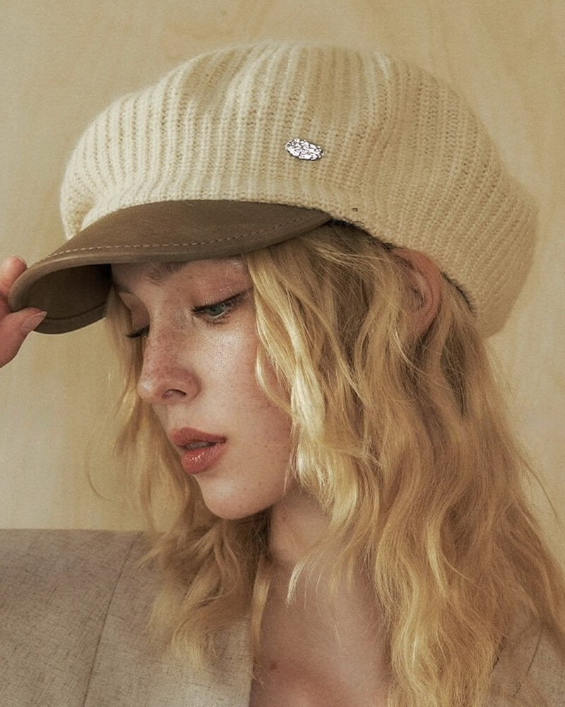 NURO Leather-Trim Beret