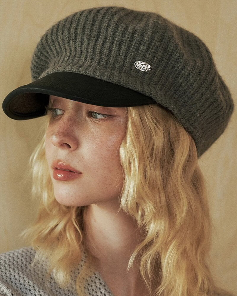 NURO Leather-Trim Beret