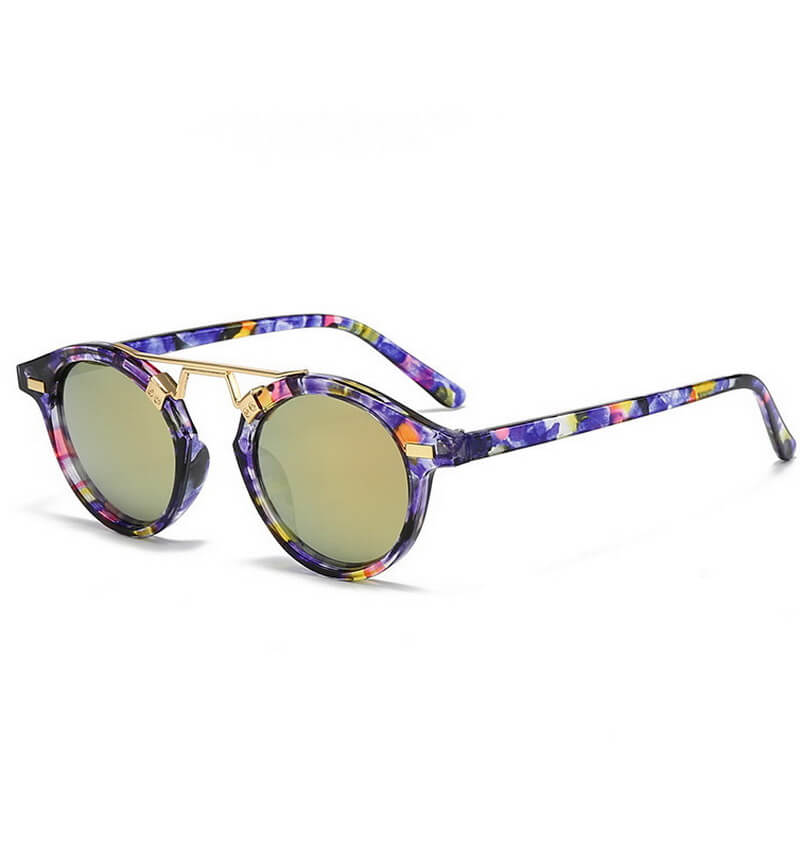 NURO Leopard Print Round Sunglasses Retro Fashion UV400 Shades