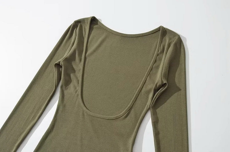NURO Low Back Long Sleeve Bodysuit for Women