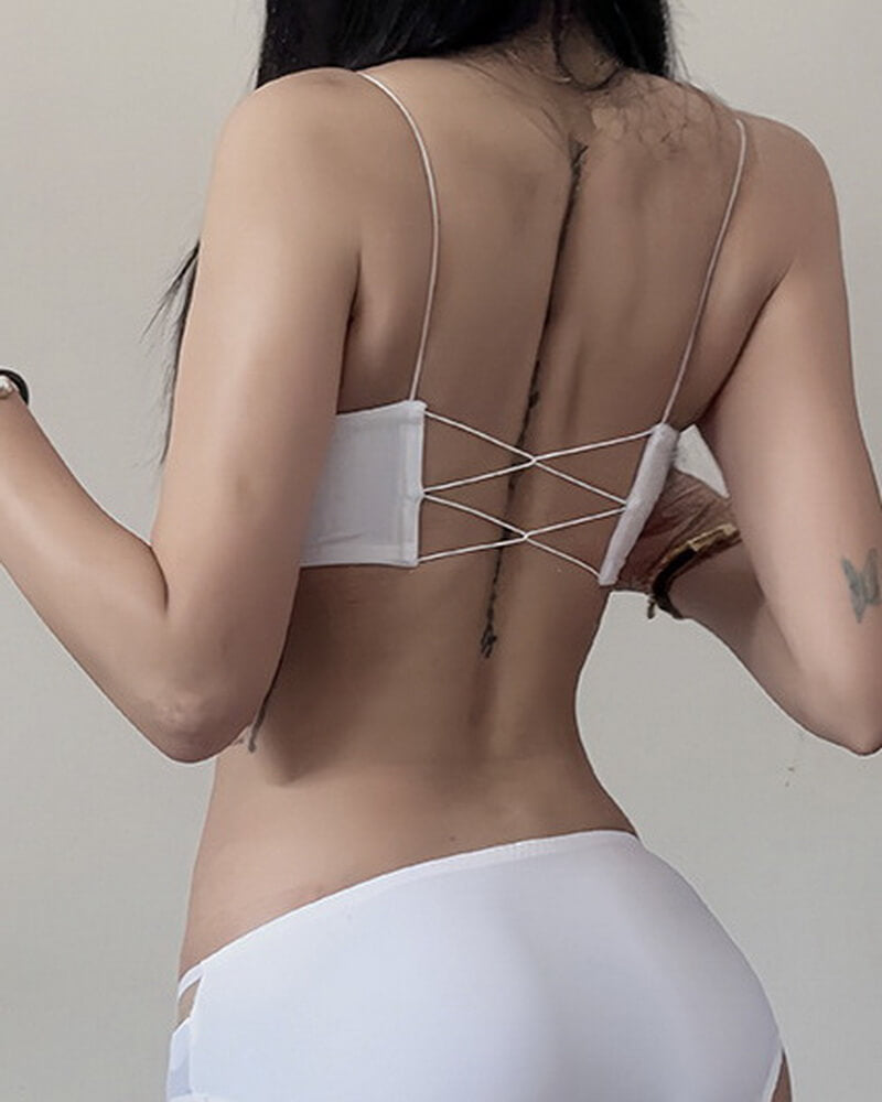 NURO Low Back Strapless Bandeau Bra - Seamless Comfort Light Support