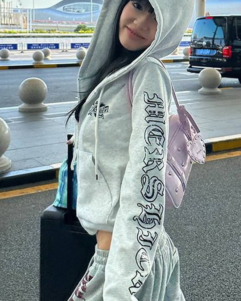 NURO Men's & Women's Casual Loose Fit Cropped Zip Up Hooded Sweatshirt Jacket