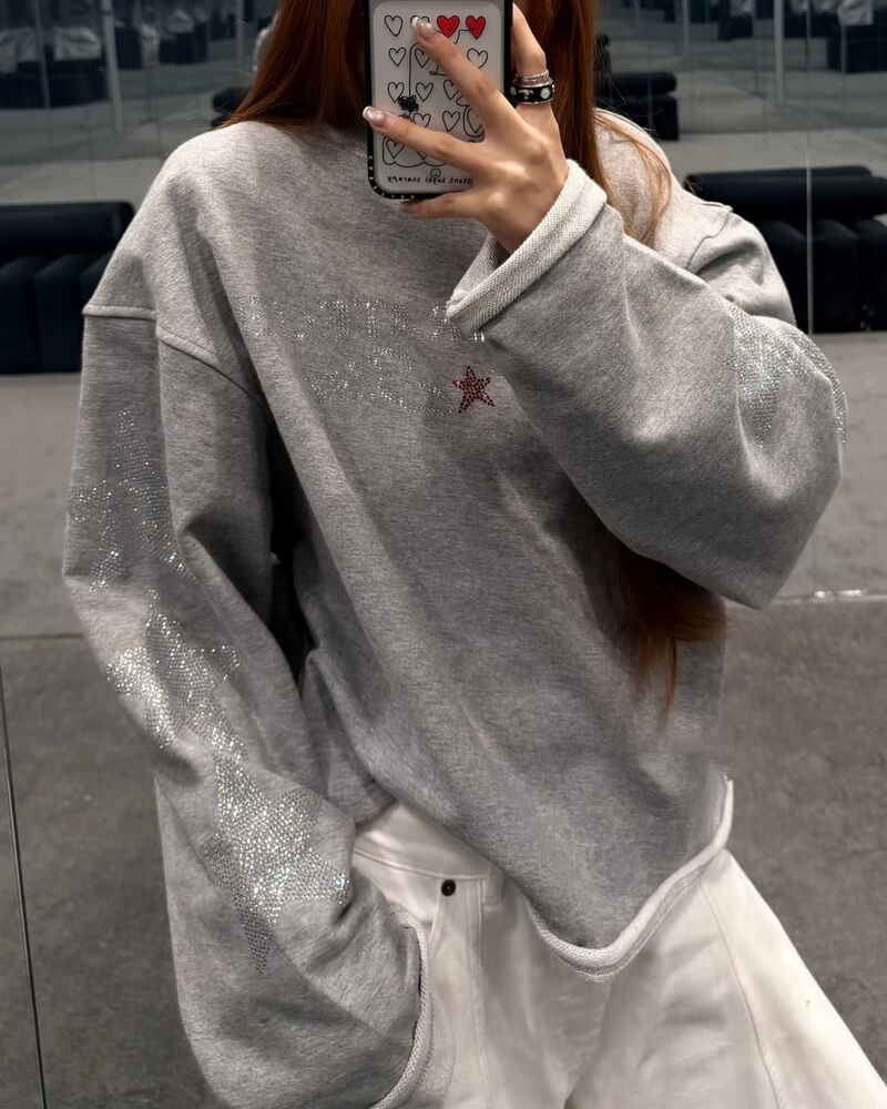 NURO Men's & Women's Casual Loose Fit Geometric 3D Print Long Sleeve Crewneck Sweatshirt