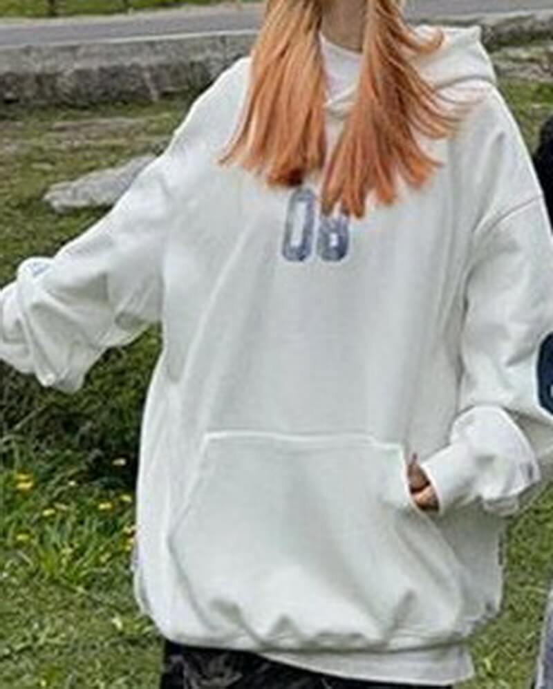 NURO Men's & Women's Casual Loose Fit Hooded Letter Print Pullover Sweatshirt