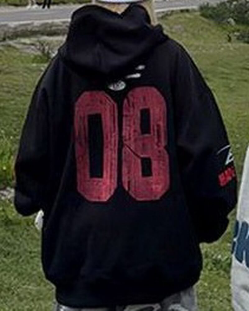 NURO Men's & Women's Casual Loose Fit Hooded Letter Print Pullover Sweatshirt