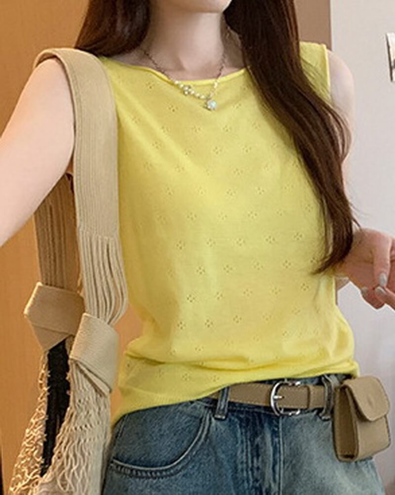 NURO Mesh Knit Sleeveless Tank Top