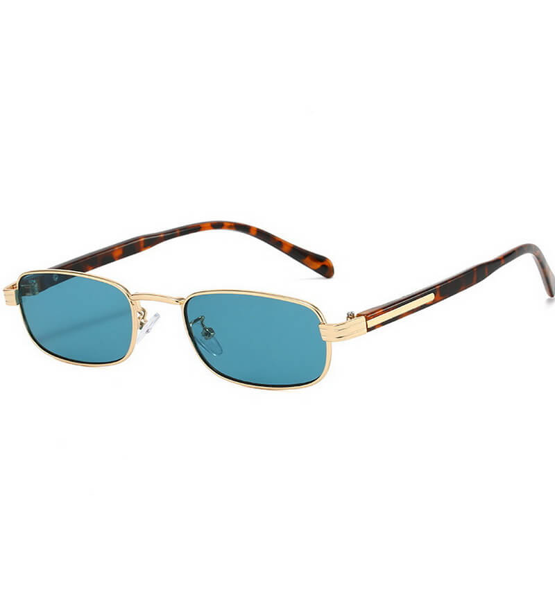 NURO Metal Square Sunglasses Small Rectangle Frame UV400 Shades