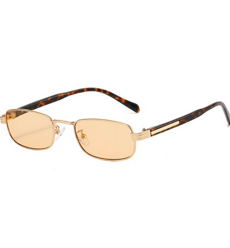 NURO Metal Square Sunglasses Small Rectangle Frame UV400 Shades