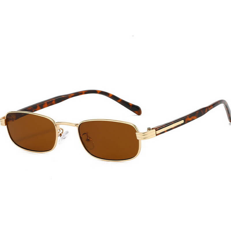 NURO Metal Square Sunglasses Small Rectangle Frame UV400 Shades