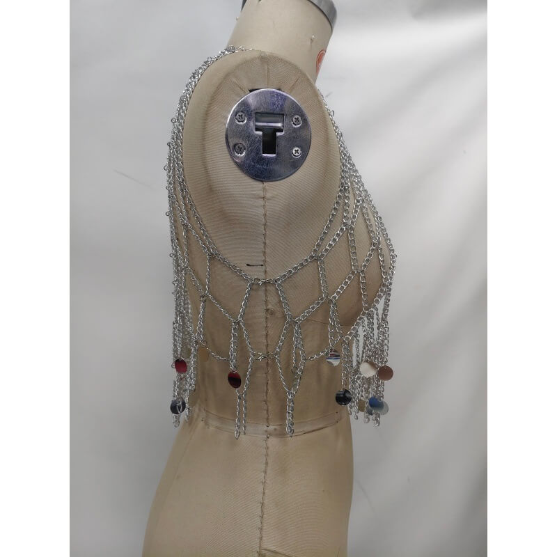 NURO Metallic Body Chain Waist Jewelry Body Harness Strap Accessory