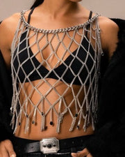 NURO Metallic Body Chain Waist Jewelry Body Harness Strap Accessory