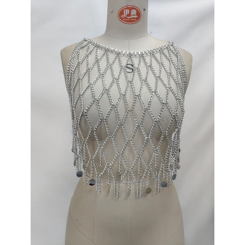 NURO Metallic Body Chain Waist Jewelry Body Harness Strap Accessory
