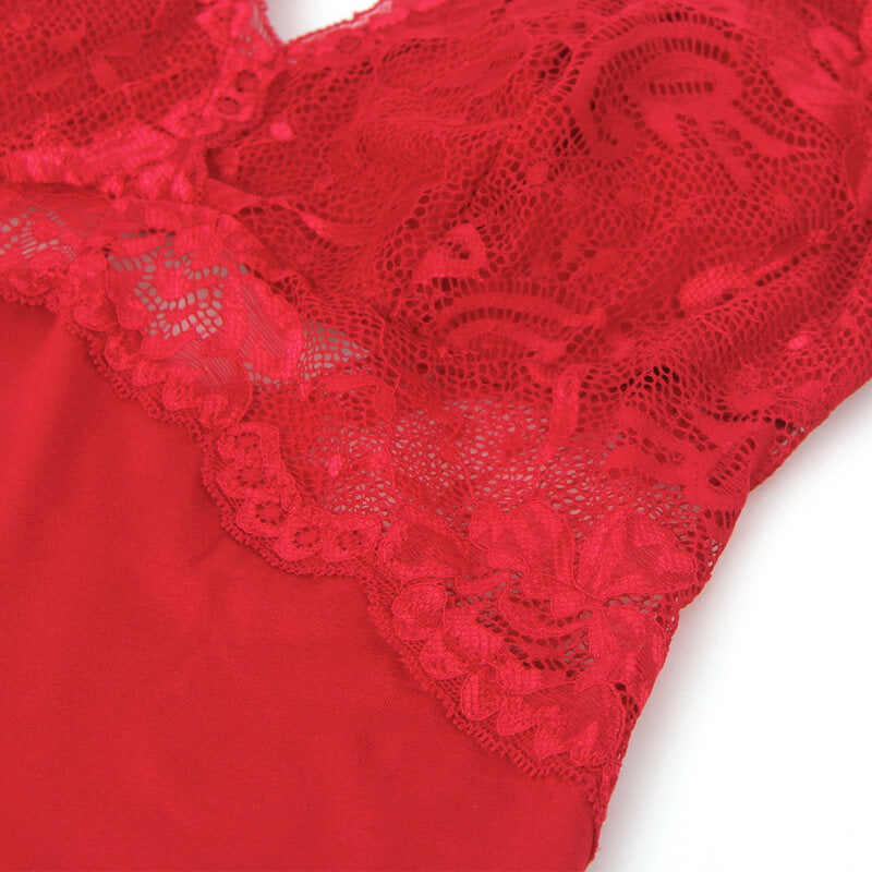 NURO Modal Lace Open-Back Babydoll Nightgown