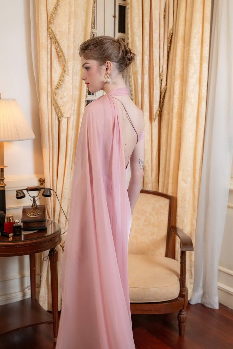 NURO Off Shoulder Mermaid Evening Gown Women's Elegant Halter Neck Maxi Dress