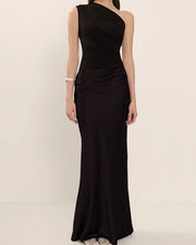 NURO Off Shoulder Ruched Maxi Dress Women's Elegant Bodycon Evening Gown