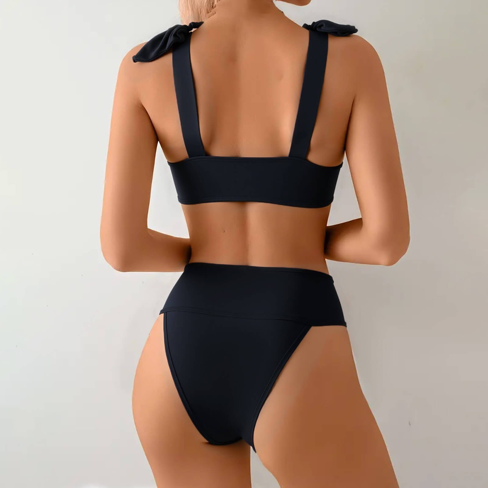 NURO Open Back Bikini Set with Metal Ring Detail