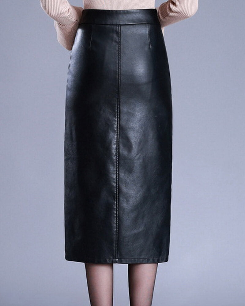 NURO PU Faux Leather Pencil Skirt for Women