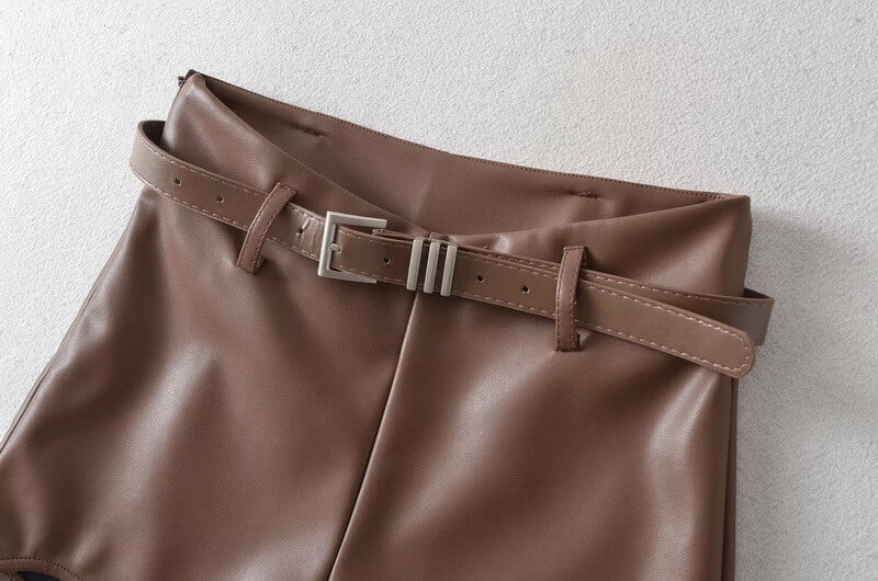 NURO PU Leather High Waist Shorts for Women