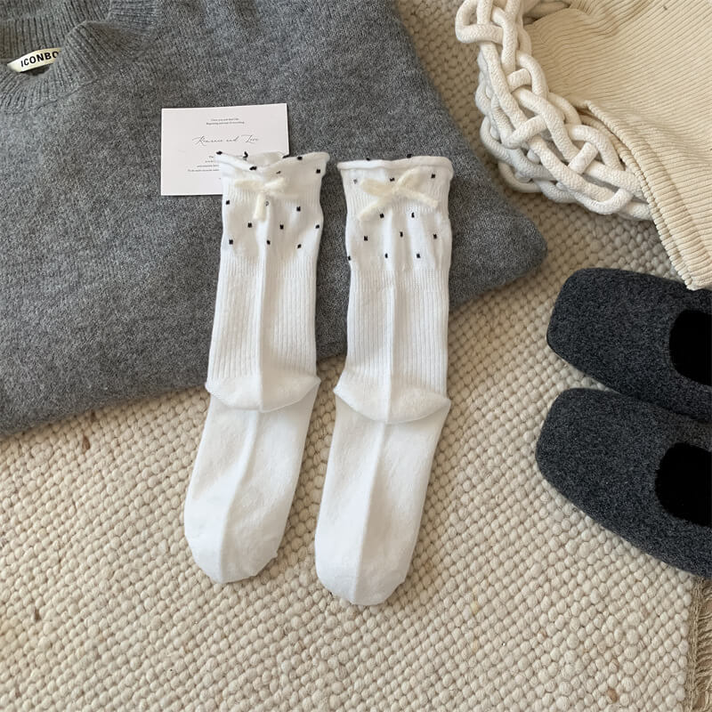 NURO Plush Ribbon Ankle Socks for Sleep and Lounge