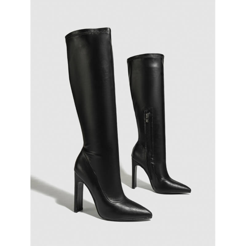 NURO Pointed Toe Chunky Heel Riding Boots for Women and Men