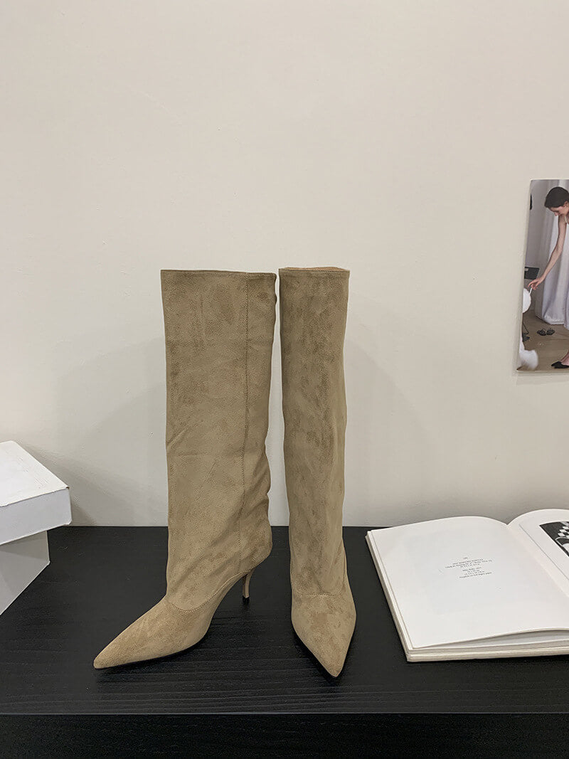 NURO Pointed Toe High Heel Pull-On Boots for Women and Men