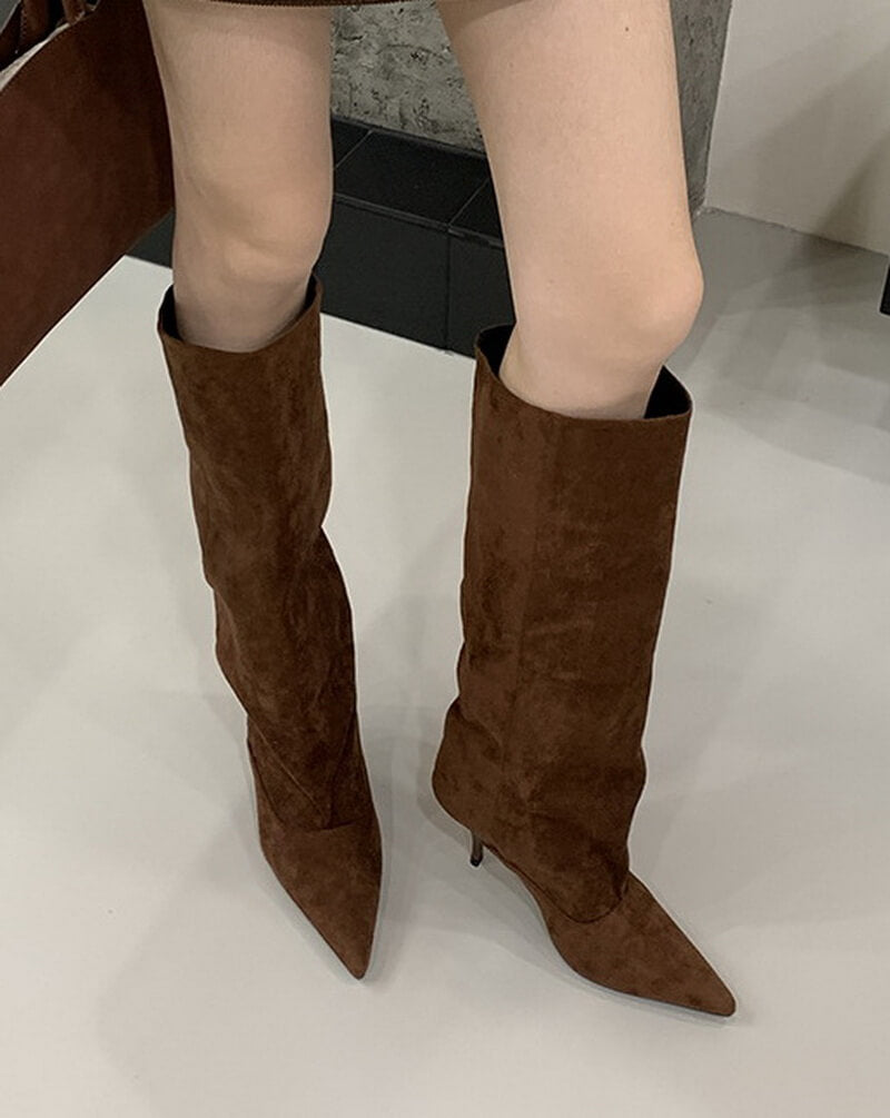 NURO Pointed Toe High Heel Pull-On Boots for Women and Men