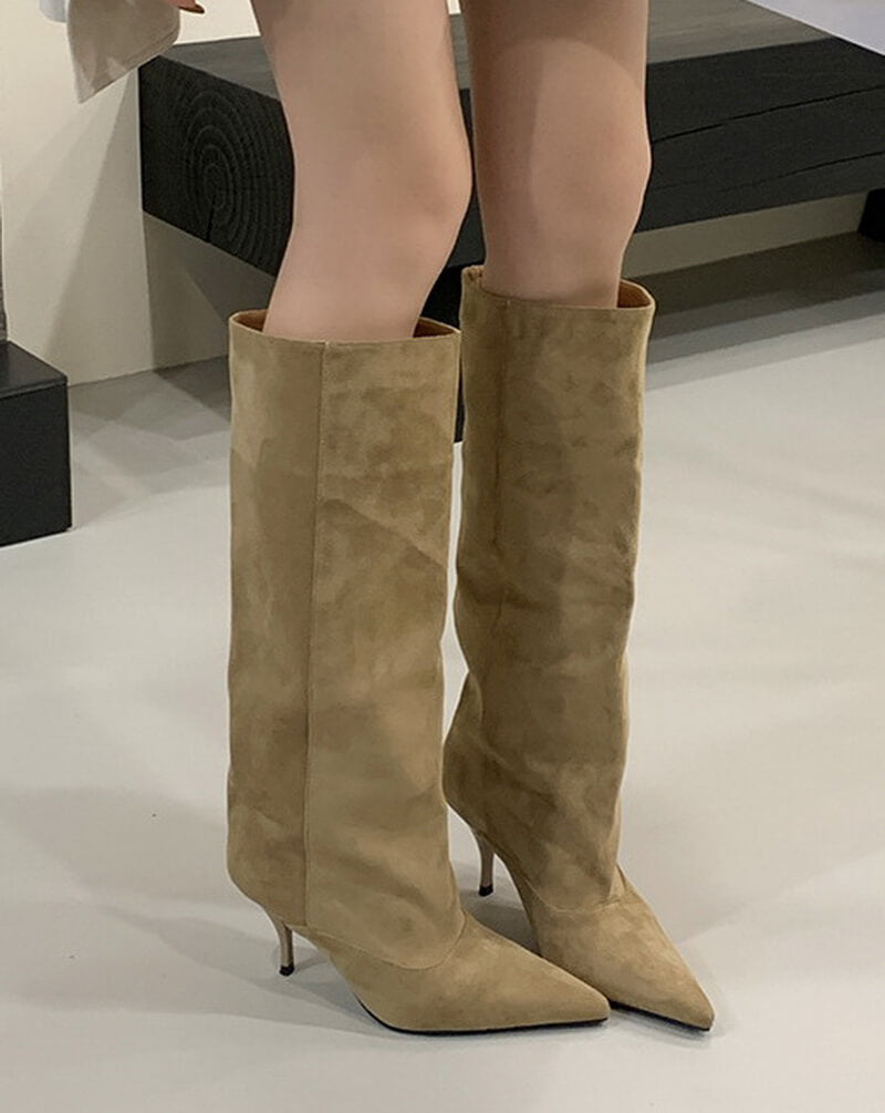 NURO Pointed Toe High Heel Pull-On Boots for Women and Men