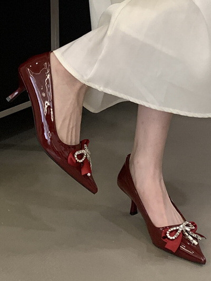 NURO Pointed Toe Slip-On Buckle Pumps for Women