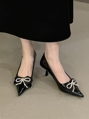 NURO Pointed Toe Slip-On Buckle Pumps for Women