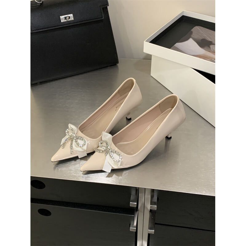 NURO Pointed Toe Slip-On Buckle Pumps for Women