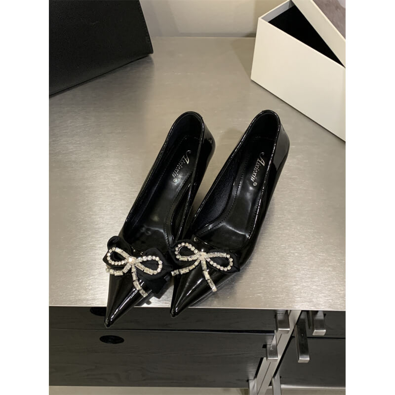 NURO Pointed Toe Slip-On Buckle Pumps for Women