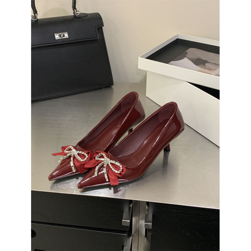 NURO Pointed Toe Slip-On Buckle Pumps for Women