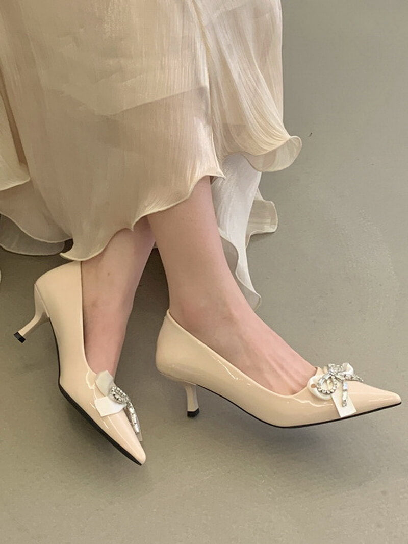 NURO Pointed Toe Slip-On Buckle Pumps for Women