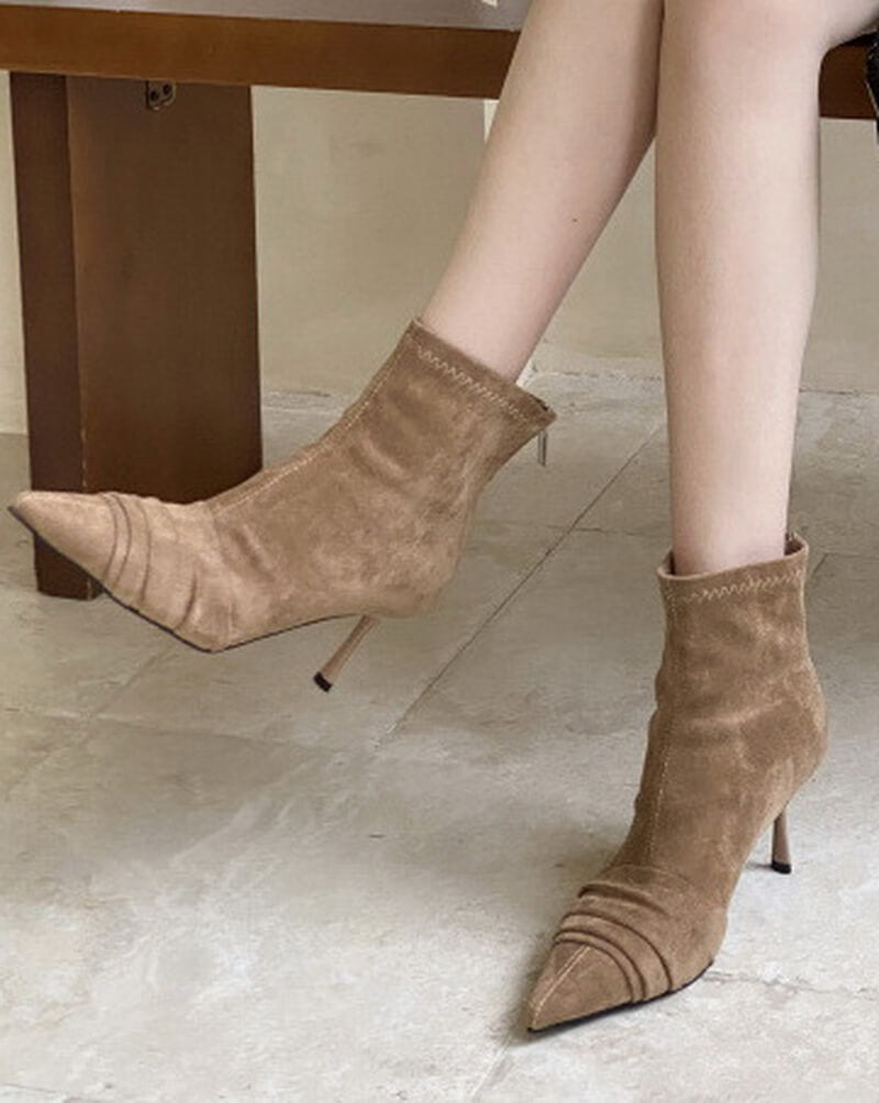 NURO Pointed Toe Stiletto Ankle Boots for Women