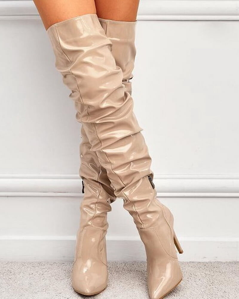 NURO Pointed Toe Stiletto Over The Knee Boots for Women