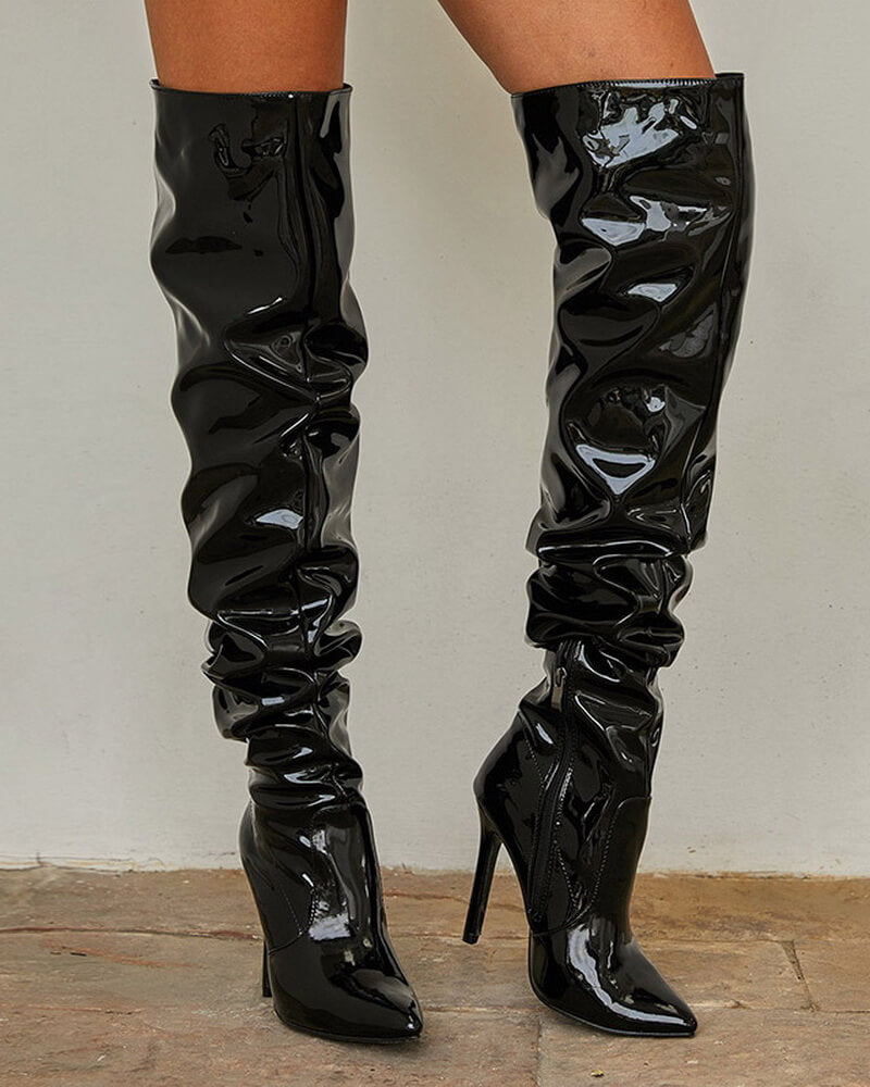 NURO Pointed Toe Stiletto Over The Knee Boots for Women