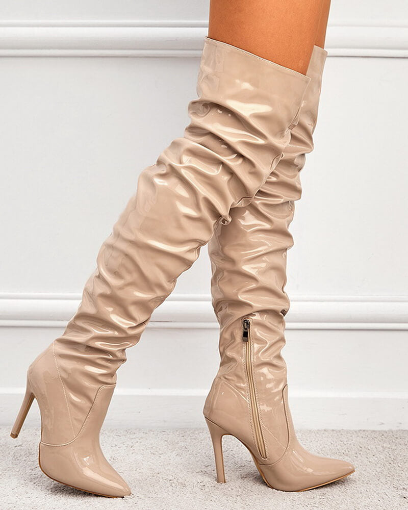 NURO Pointed Toe Stiletto Over The Knee Boots for Women