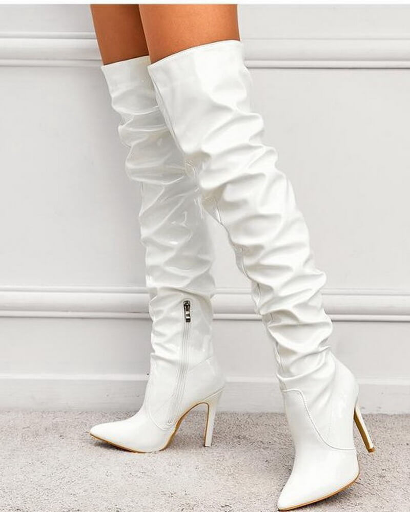 NURO Pointed Toe Stiletto Over The Knee Boots for Women
