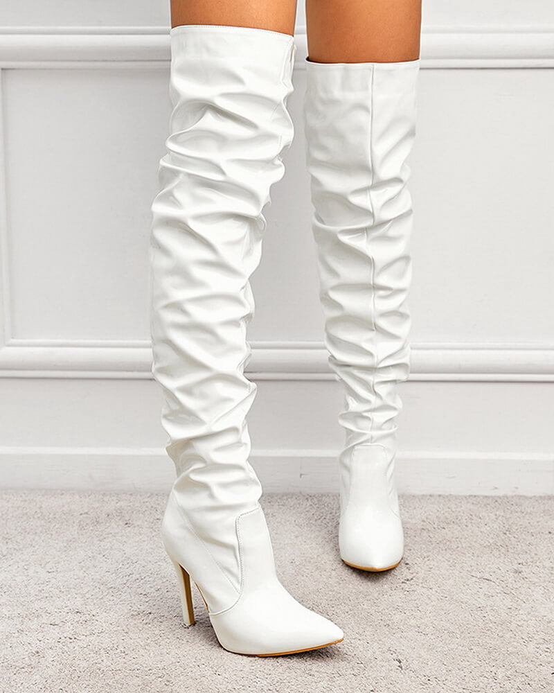 NURO Pointed Toe Stiletto Over The Knee Boots for Women