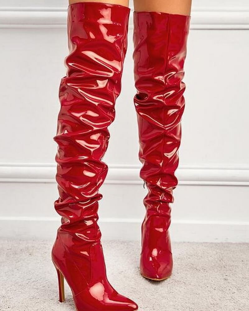 NURO Pointed Toe Stiletto Over The Knee Boots for Women