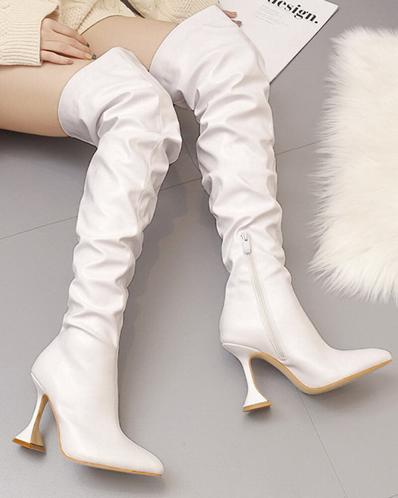 NURO Pointed Toe Stiletto Over The Knee Boots for Women