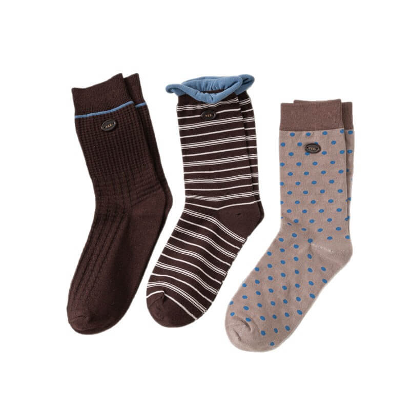 NURO Polka Dot and Stripes Crew Socks for Women and Men