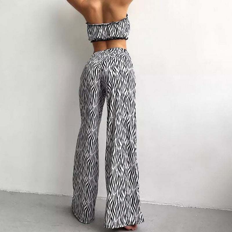 NURO Printed Tank Top and Pants Set Casual Lounge Set Sleepwear