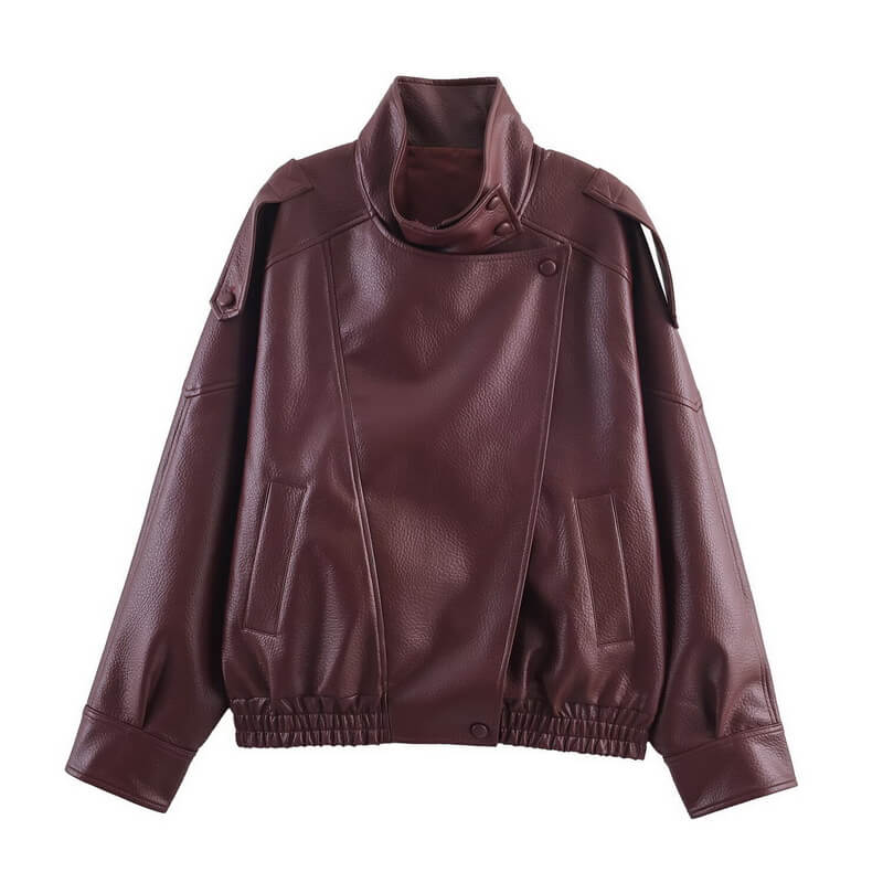 NURO Quilted Faux Leather Jacket for Women